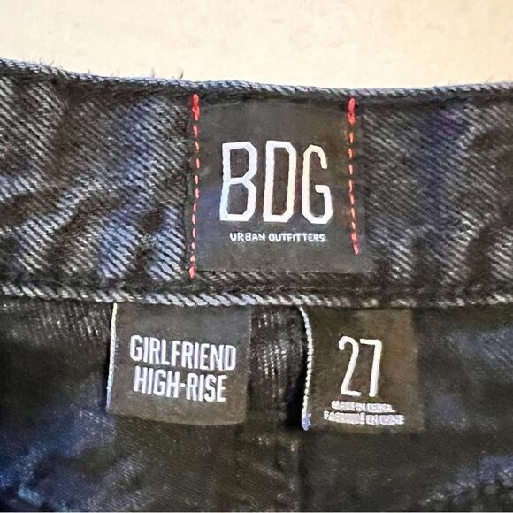 BDG Faded Black High Rise Frayed Booty Shorts 27 - Picture 3 of 11